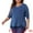 Blue, variant on Women's Plus Size Long Sleeve Button Side Swing Blouses 1X Fuchsia