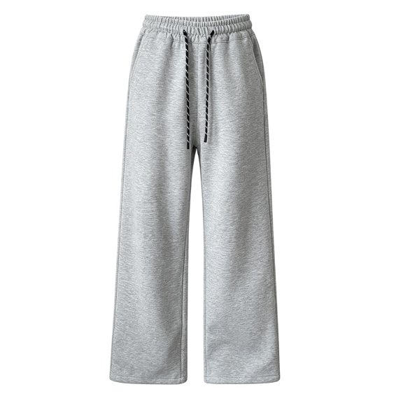 TIREOW Girls Sweatpants Elastic High Waist Straight Wide Leg Drawstring Sweatpants Kids Fashion Casual Baggy Pants