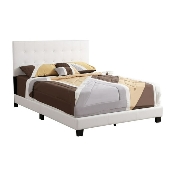 Passion Furniture Indoor Modern Bedroom, Bedding Furniture Caldwell White Queen Panel Bed