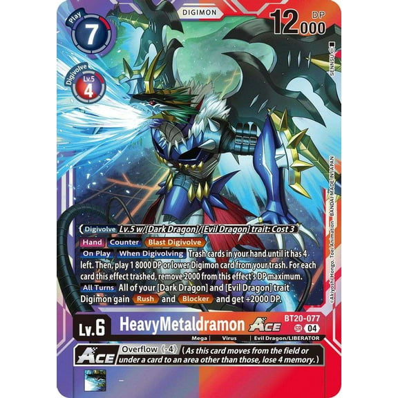 Digimon Release Special Booster 2.5 Super Rare HeavyMetaldramon ACE BT20-077
