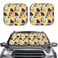 thumbnail image 2 of Goofa Musical Instruments Pattern 2 Piece Car Windshield Sun Shade Foldable | Front Windshield Shade for Sun, Heat and UV Rays | Sunshade for Car Front Window-Medium, 2 of 7