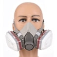 thumbnail image 4 of Dinheiro Respirador Reutilizable Media Cara 6200 Máscara de Gas Protección Respiratoria Respiradores con Gafas de Seguridad para Pintar Soldadura con Vapor Orgánico Pulido Carpintería y Otros Pr -, 4 of 5