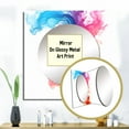 thumbnail image 3 of Designart "Flowing Ink Abstraction Blue And Tangerine II" Abstract Liquid Ink Square Mirror Wall Decor Modern - Large Red Square Bathroom Mirror - Square Printed Wall Mirror Art, 3 of 5