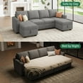 thumbnail image 3 of HONBAY 101.4" Convertible U-Shaped Modular Sleeper Sofa with Pull-Out Sofa Bed and Storage for Living Room Sets, Grey, 3 of 7