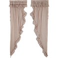 thumbnail image 5 of VHC Brands Annie Buffalo Portabella Check Farmhouse Ruffled Prairie Panel Curtain Set 84x36x18, 5 of 8