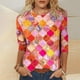 thumbnail image 2 of Camisas Para Mujer Camiseta Estampada de Moda Blusa de Manga 3/4 de Longitud Media Cuello Redondo Tops Casuales Odeerbi ODB123583, 2 of 5