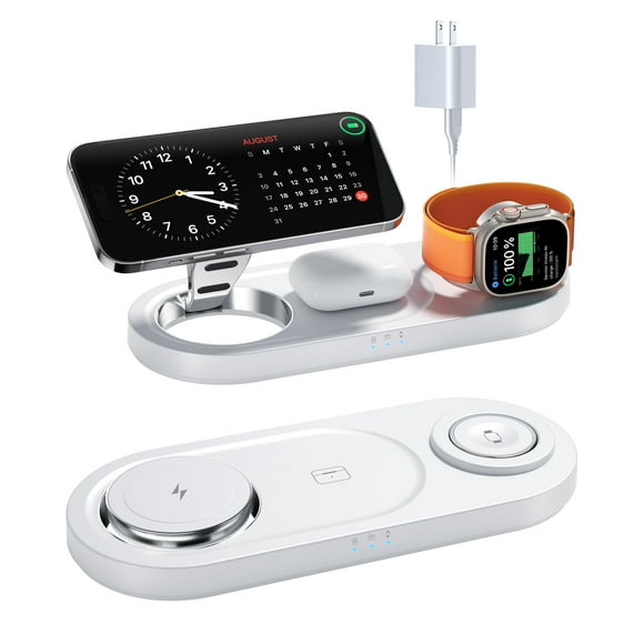 Upgraded 3 in 1 Wireless Charging Station for Apple Devices, Faster Mag-Safe Charger Stand, Magnetic Charger Station for iPhone 1
