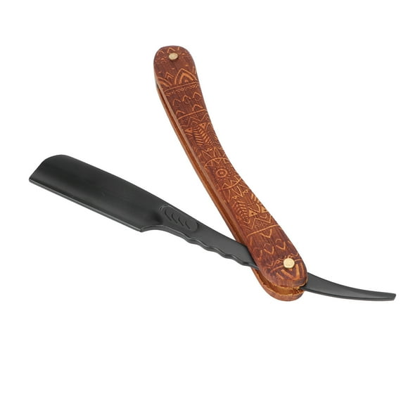 Straight Edge Razor Holder Vintage Manual Shaving Rosewood Handle Beard Razor for Hair Salon