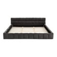 thumbnail image 6 of King Size Wood Bed Frame, Chenille Fabric Grounded Platform Bed with Upholstered Tufted Headboard, No Box Spring Needed, Dark Gray, 6 of 9