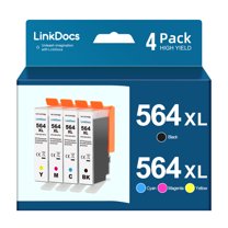 LinkDocs 564XL Compatible HP 564XL Ink Cartridges used with HP Photosmart 5520 5525 6520 7520 5510 6510 7510 7525, Premium C309G Printers  (Black, Cyan, Magenta, Yellow, 4 Pack)
