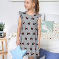 thumbnail image 4 of Fotbe Polka Dot Christmas Dog Vestido de Dormir para Niñas de 3 a 10 Años, Mangas Cortas, Estilo Princesa, Pijama Camisón con Mangas Voladas-Medium, 4 of 6