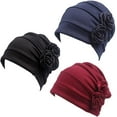 thumbnail image 1 of Chemo Turban Headwear Flower Beanie Bufanda Cap Head Wrap Hair Loss Hat para pacientes con cáncer Adepaton CDWJ363-3, 1 of 2