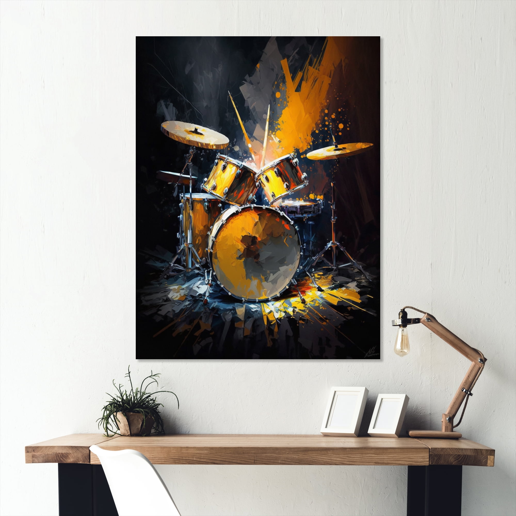 Designart Drums On Stage I Canvas Wall Art