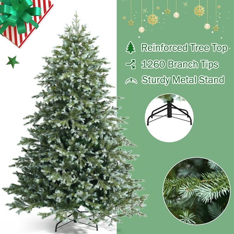 Free Shipping! Gymax 7' Green Hinged Full Artificial Christmas