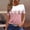 Pink, variant on QUNYINEY Floral Shirts for Women Casual Crew Neck Pink Short Sleeve Tops Loose Summer Tops for Women