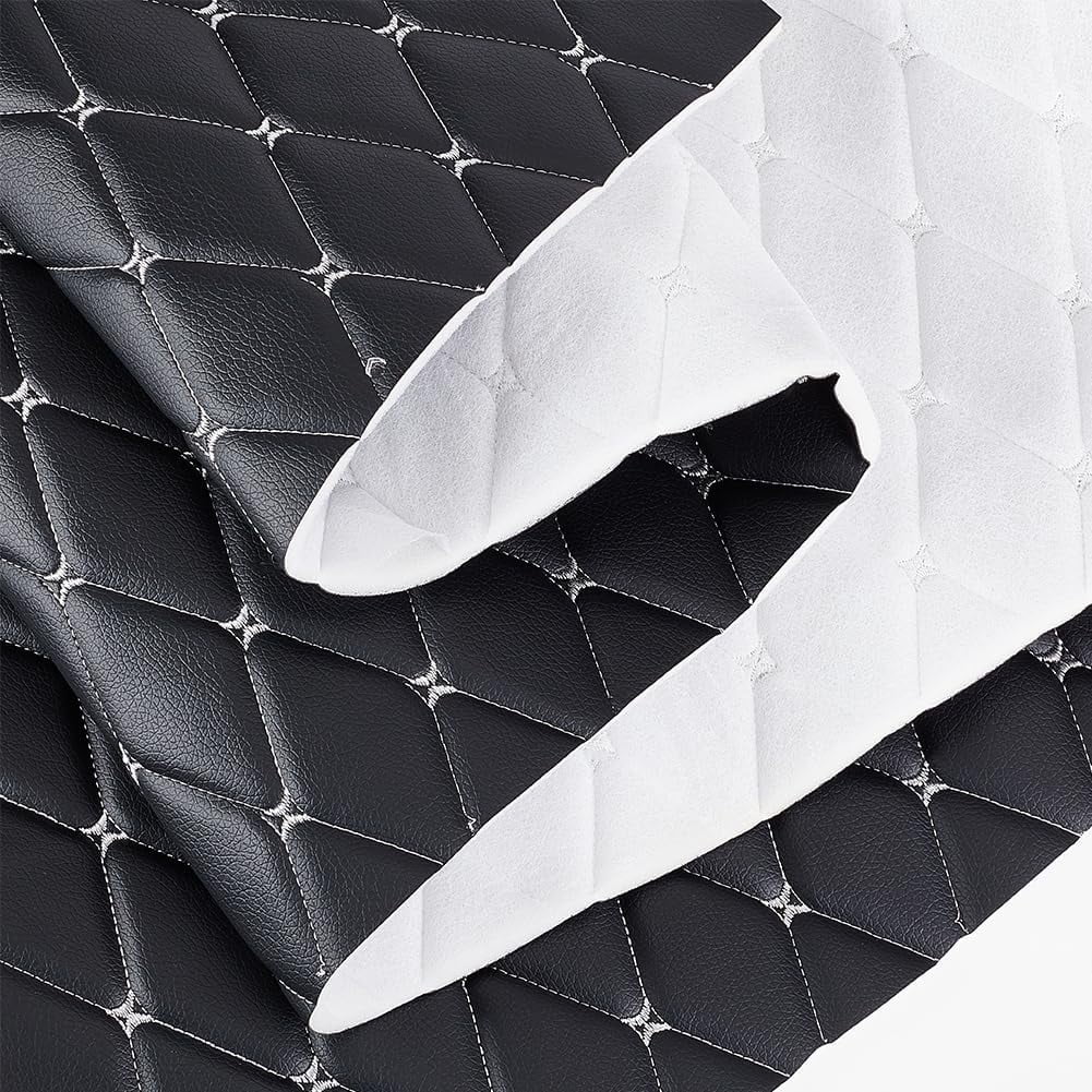 1pc Rhombus Pattern PVC Leather Quilted Foam Backed Fabric for Automotive Furniture Upholstery Mixed Color 1000x1600x5mm