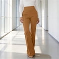 thumbnail image 6 of Women's High Waisted Flare Pants Slim Fit Bell Bottom Dress Pants Flattering Elegant Work Office Business Casual Trousers Stretchy Yoga Slacks Long Bottoms, 6 of 6