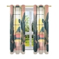 thumbnail image 7 of Yayeee Window Curtains Light Filtering 63"x42" Grommet Panel Pair Home Living Room Decor, Pink Sunset, 7 of 7