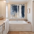 thumbnail image 3 of Navy Blue Grey Kitchen Curtains 84 Inch Length, Modern Abstract Art Rustic Grommet Top Bedroom Living Room Curtains, Light Filtering Cafe Curtain Drapes 2 Panels Set 104''x84'', 3 of 9