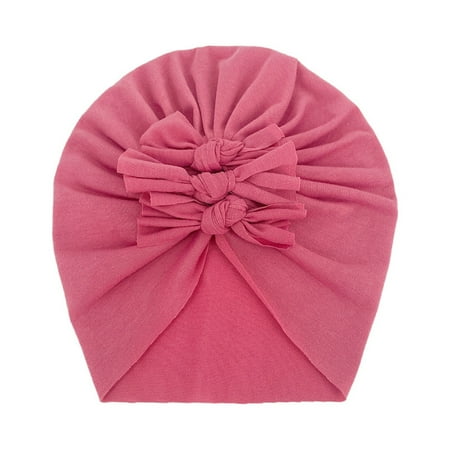 

Toddler Baby Boys Girls Solid Cap Beanie Bowknot Elastics Turban Hat Cute Cartoon Beach Hat