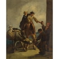 thumbnail image 2 of Eugenio Lucas Velázquez 15x18 Gold Ornate Wood Frame and Double Matted Museum Art Print Titled - Water Sellers with a Donkey, 2 of 4