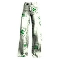 thumbnail image 4 of Luowei Wide Leg Pants Woman High Waist Floral Patterned Pants Lightweight Loose Fit Casual Colorful Trouser Imitation Jeans, White, XXL, 4 of 4
