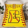 thumbnail image 2 of Manfei Baseball Pattern Twin Sheet Sets,Ball Sport Lovers Twin Fitted Sheet,First Letter E Flat Sheet For Boys Teens,Super Cozy Room Decor,3pcs, 2 of 7