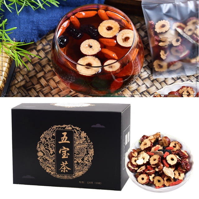 Té Five Treasures Ginseng Huangjing Lycium Dátiles Secos Morera Maca Té nutritivo para la salud