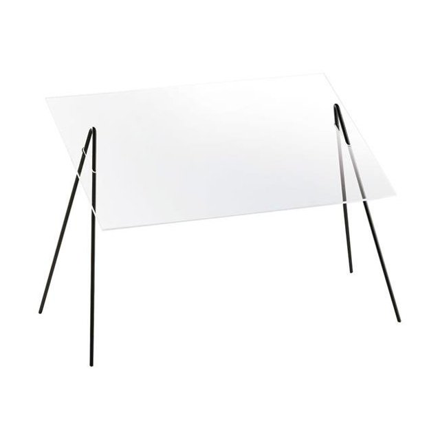 Cal Mil 1456 Acrylic Rectangular Sneeze Guard with Black Iron Wire Frame - 27.5 x 13 x 14 in.