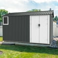 thumbnail image 2 of Chery Industrial 8x12 Ft Metal Outdoor Tool Storage Shed with Window, Floor Base & Air Vents, Gray, 2 of 8
