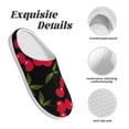 thumbnail image 5 of Goofa Cherry Print Womens Mens Cotton Lightweight House Slippers , Washable Home Slippers,Indoor Comfy Bedroom Cozy Slippers-46/47, 5 of 7