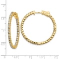 thumbnail image 5 of Auriga Fine Jewelry 14K Yellow Gold Diamond Round Hoop w/Safety Clasp Earrings for Women, 5 of 6