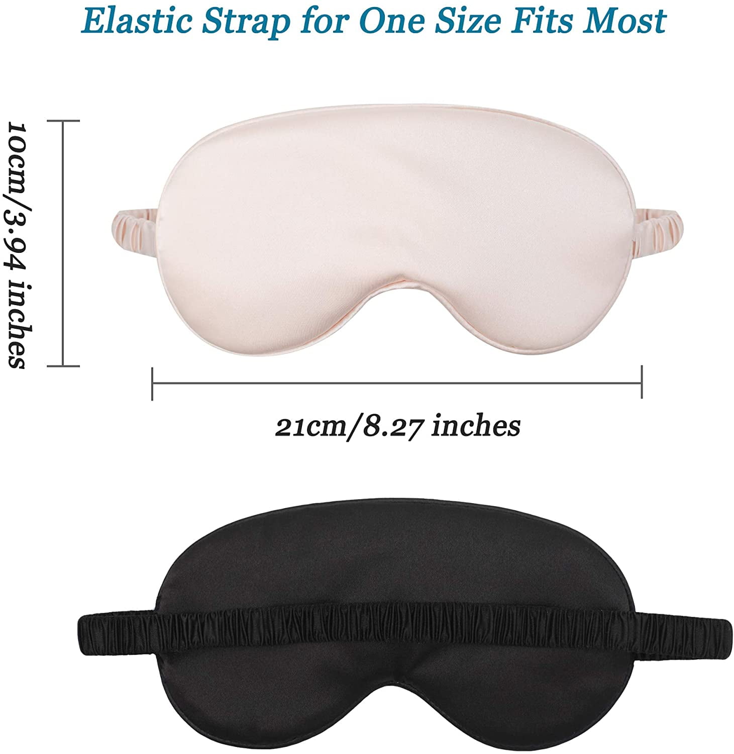 2 Pack Silk Eye Masks for Sleeping Blackout, Natural Mulberry Silk Sleep Masks, Organic Satin Sleeping Mask, Blindfold, Eyemask, Night Masks, Eye Covers, Eye Shades for Women Men