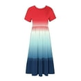 thumbnail image 7 of Penkiiy Women's Summer Gradient Print Casual Short Sleeve Crewneck Basic Swing T Shirt Dress Flowy Beach Vacation Sundress 2XL Multicolor, 7 of 7