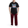 thumbnail image 5 of CafePress - Be You Transgender Flag LGBTQ Pride Month Vintage - Men's Dark Loose Fit Cotton Pajama Set, 5 of 7