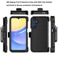 thumbnail image 4 of For Samsung Galaxy A15 5G Phone Case, Ebizware Shockproof Case with Built-in Screen Protector and Holster Belt Clip Military Grade Heavy Duty Kickstand Cover for Galaxy A15 5G - Black, 4 of 10