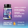 thumbnail image 3 of Krill Oil Omega 3 Supplement - 1000 mg with Astaxanthin Sourced from Red Krill, Antarctic Krill Oil with Omega 3 EPA, DHA, Triple Strength Brain Health Immune Support with Phospholipids - 60 Softgels, 3 of 10