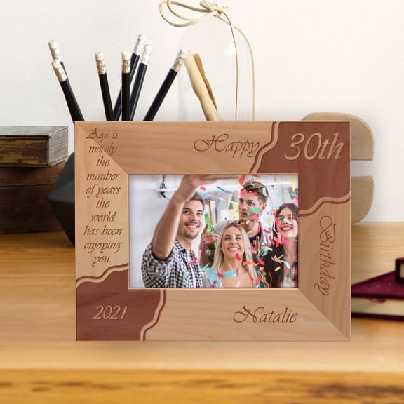 Age Is Merely The Number Of Years Personalized Wooden Frame-5" x 3 1/2" Brown Horizontal