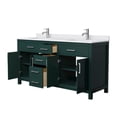 thumbnail image 3 of Wyndham Collection Beckett 66" Wood Double Bathroom Vanity in Nickel/Green, 3 of 6