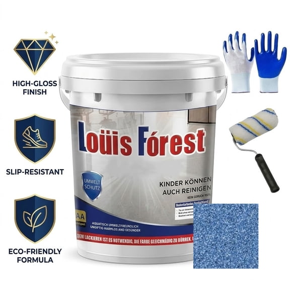 Epoxy Colored Sand Floor Paint, Louis Forest Epoxy Floor Paint, Louis Forest Floors Paints, High Gloss Marble Effect Garage Coating for Both Interior and Exterior Applications