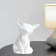 thumbnail image 3 of Matt Ceramic Fox Figurine Desktop Sculpture Craft Home Decoration White L, 3 of 9