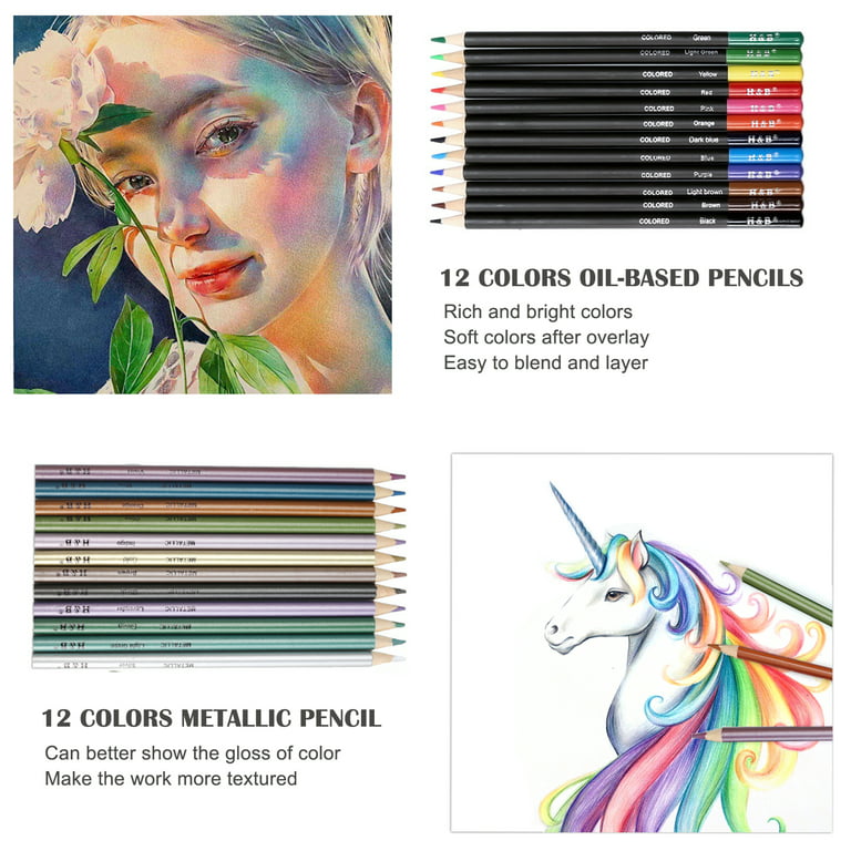 72pcs Drawing Art Supplies Kit Colored Sketching Pencils for Artists Kids  Adults Teens Professional Art Pencil