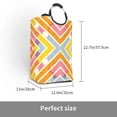 thumbnail image 3 of Waterproof Collapsible Laundry Hamper, Yellow Line Geometric Pattern Aluminum Handle Laundry Bag Storage Basket, 50L, 3 of 6
