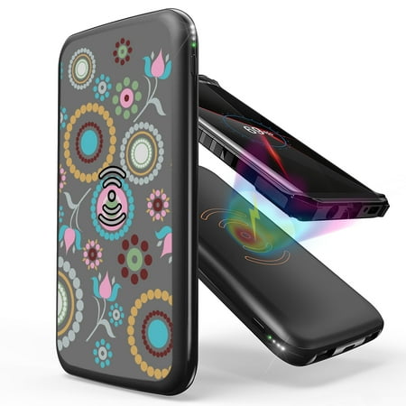 

INFUZE Portable Charger for Google Pixel 7 (Qi Wireless 10000 mAh External Battery 18W Power Delivery) - Circle Collage