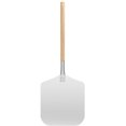 thumbnail image 2 of Paleta de aluminio para pizza con mango de madera para un fácil almacenamiento, tabla de cortar grande para pizza para hornear pizza casera, pan y queso, bandeja para servir, uso en horno o parrilla Namotu PTL150, 2 of 5