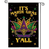 HELLOYOUNG Tin Garden Flag for Mardi Gras Party Outdoor Yard Decor Vertical with Masquerade Mask Design Holiday Celebration mental