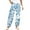 Blue, variant on WTOBBY Women's Pleated Flowy Wide Leg Beach Pants - Crinkle Fabric Summer Trousers with Elastic Waist & Versatile Styling for Resort Wear,Blue L