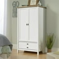 thumbnail image 2 of Pemberly Row Modern Engineered Wood Armoire in Soft White/Lintel Oak, 2 of 12