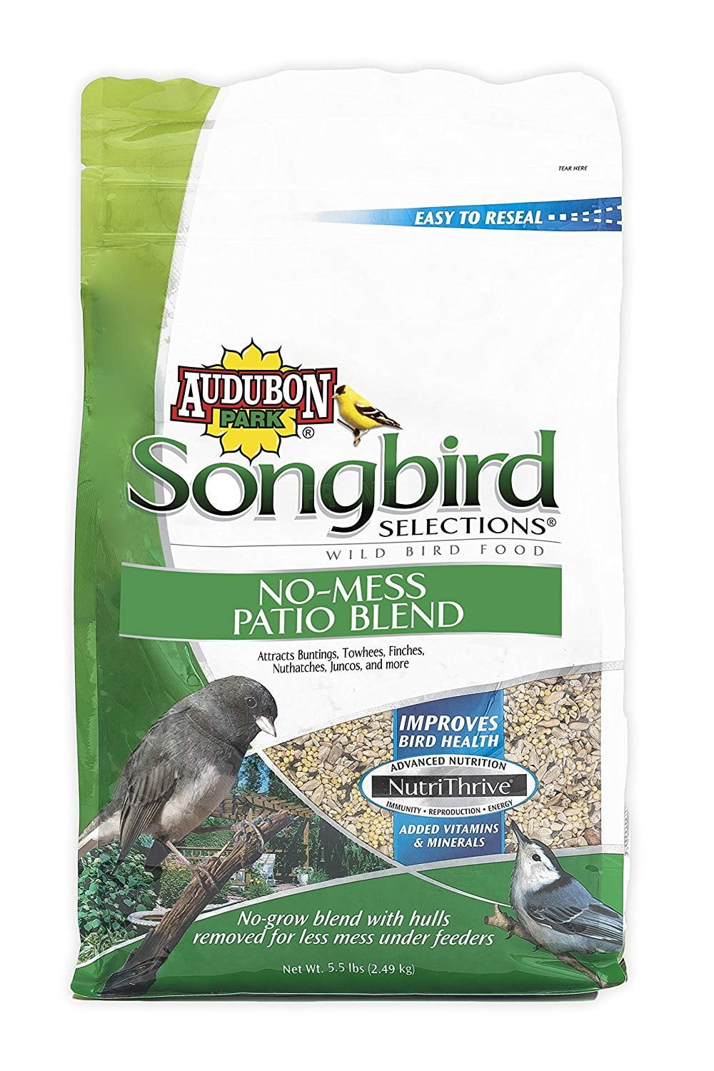 Songbird Selections 11987 NoMess Patio Blend Wild Bird Food, 5.5Pound