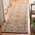 thumbnail image 3 of SAFAVIEH Classic Jilliean Floral Bordered Wool Runner Rug, Beige/Light Blue, 2'3" x 10', 3 of 10